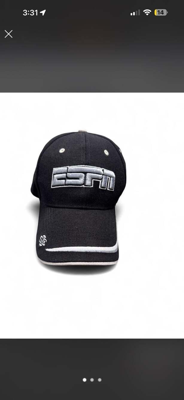 Vintage ESPN SportsCenter Black and Gray Embroidered Logo Adjustable Hat